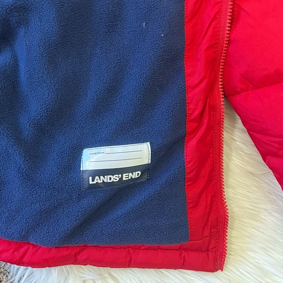 Lands' End hooded fleece-lined heavy parka winter puffer jacket size L 14/16 - Picture 6 of 6